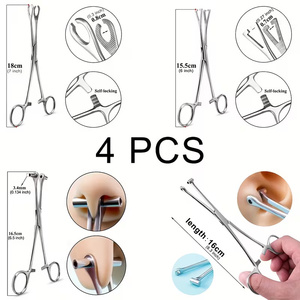 Pince manuelle OPTITECH HEALTHCARE en acier inoxydable de qualité supérieure pour aiguilles de tatouage et piercing, outil de positionnement à serrage intermédiaire - Product Image 6