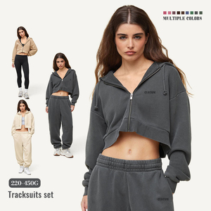 เสื้อฮู้ดซิปผู้หญิงผู้ชาย ผ้าหนา 300 GSM 450 GSM เนื้อนุ่ม แขนยาว ชุดลำลองเล่นกีฬา ใส่สบาย อุ่น เหมาะกับกิจกรรมกลางแจ้ง เสื้อฮู้ดลำลอง - Product Image 2