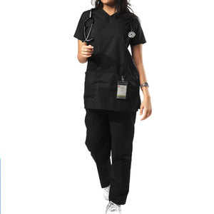 New Design Wholesale Short Sleeve Shirt O Neck Stretchable High Quality Spandex/Polyester/Rayon Heavyweight Men's <b>Scrub</b> Suits - Product Image 1