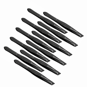 Edelstahl-Pinzette mit spitzer Spitze, rutschfest, gestreift, moderner Stil, langlebig, für die Augenbrauen- und Bartpflege - Product Image 2