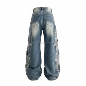Men's Curved Leg Pants Loose Fit Wide Leg Baggy Washed Custom OEM Wholesale - Product Image 2