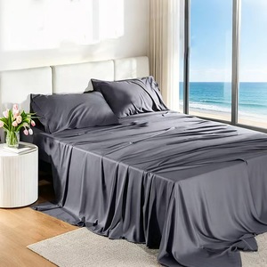 100% <b>Bamboo</b> Fiber 4PCs Cooling Breathable Bed Set-Queen Size 300TC Deep Pocket Stitching Home Hotel Use - Product Image 1