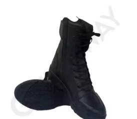 Bottes de travail tactiques à fermeture éclair latérale pour hommes, chaussures de sécurité en cuir pour la randonnée en plein air et l'équitation - Product Image 4
