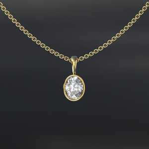 Octagon Cut Lab Grown Moissanite Geometric 14K <b>Gold</b> IGI Certified Unisex <b>Pendant</b> Necklace with Rope Chain Luxury - Product Image 2