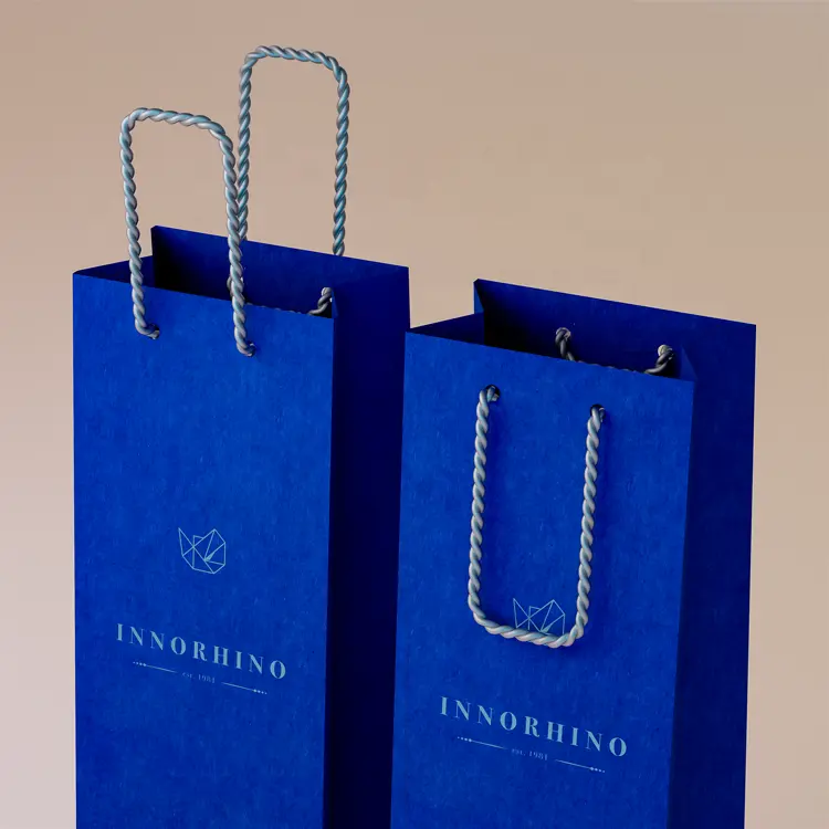 Custom Luxury Wine Gift Paper Shopping Bags With Logos INNORHINO