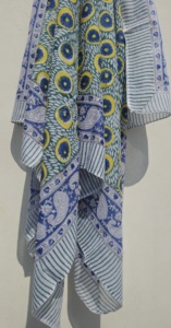 Cotton <b>Sarong</b> Pareo Beach Wrap, Hand Block Print <b>Bikini</b> Cover Up, Bohemian Lightweight Scarf for Women - Product Image 3