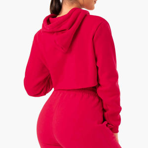 Ensemble 2 pièces personnalisé avec logo : sweat à capuche court et pantalon de jogging oversize pour femme – Hauts courts et pantalons de survêtement pour l'hiver 2026 - Product Image 6