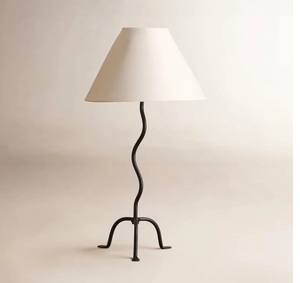 Hourglass Wire Metal Table Lamp with Open Iron <b>Cage</b> Base Premium Linen <b>Shade</b> Warm Ambient <b>Lighting</b> for Modern Interiors - Product Image 6