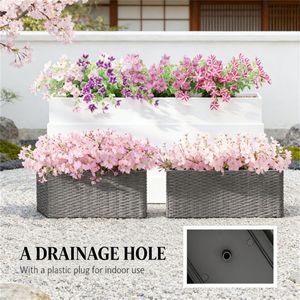 Set di 2 fioriere grigie da ringhiera, fioriere sospese e vasi inclusi (solo vasi) X2 - Product Image 4