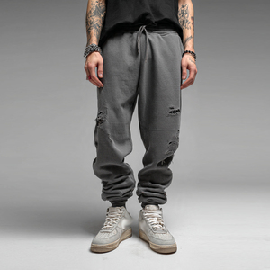 Pantalon de jogging épais et déchiré pour femme, style streetwear hiver, en molleton, idéal comme pantalon de pyjama - Product Image 5