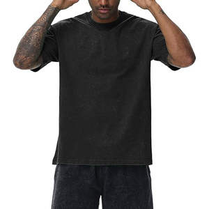 Camiseta de Manga Corta para Hombre, Cuello Redondo, Color Negro, Corte Regular, Informal, de Algodón, Lisa, Estilo Urbano - Product Image 1