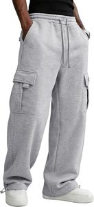 Pantalon de jogging cargo en molleton ample et décontracté pour homme, idéal pour la randonnée et l'entraînement sportif, avec poches - Product Image 5