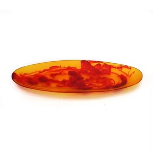 Plato para Servir Ensaladas de Resina Moldeada y Pulida, Diseño Clásico Rojo Naranja, Ecológico, Decoración para Mesa de Bodas y Fiestas, Uso Doméstico - Product Image 1