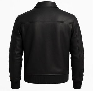 Veste en cuir pour jeunes hommes, style business décontracté, avec logo personnalisé, col montant boutonné, respirante et chauffante pour l'hiver - Product Image 5