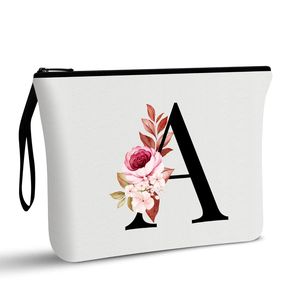 Bolsa de cosméticos blanca personalizada, regalos de cumpleaños para mujeres, mejor amiga, novia, dama de honor, bolsa de maquillaje personalizada (A) - Product Image 1