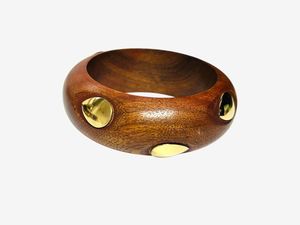 Bracelet manchette et jonc en bois faits à la main, bijoux artisanaux, design floral géométrique fantaisie vintage, cadeau décontracté et tendance pour femme - Product Image 3
