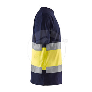 T-shirt de sécurité haute visibilité en polyester léger à manches courtes avec bande réfléchissante, design personnalisé et coupe confortable – Fabrication usine - Product Image 4