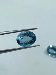 Piedra Preciosa de Aguamarina Natural de Alta Calidad, Corte Ovalado, 2 Piezas, 4.17 Quilates, 7.50x10,8x10MM, para Fabricación de Joyería y Anillos - Product Image 2