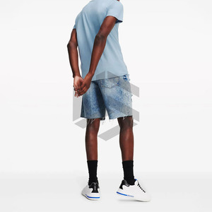Shorts en jean décontractés pour hommes, coupe ample, avec fermeture éclair, style skate, shorts de rue pour hommes, fabriqués au Pakistan - Product Image 2