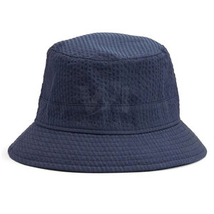 Custom <b>Plain</b> Navy Blue Textured Cotton Bucket Hat Unisex Outdoor Summer Sun Shade Wide Brim Breathable Packable Fisherman <b>Cap</b> - Product Image 1
