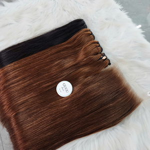 ผมต่อแบบเวอร์จินแท้ 100% จากเวียดนาม แบบตรงธรรมชาติ  แบบ Double Weft  พร้อมผมปิดหน้าผาก สีธรรมชาติ สำหรับผู้หญิงผิวสี ขายส่ง - Product Image 3