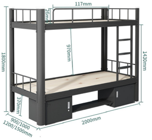 Новейшая модель: прочная и долговечная двухъярусная кровать (двухспальная над двуспальной) по выгодной цене – в продаже - Product Image 2