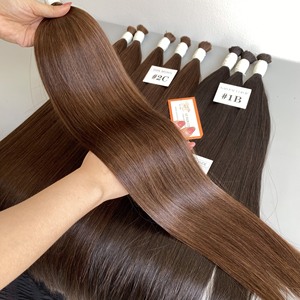Venta al por mayor Precio de fábrica Natural Marrón Claro Vietnamita Raw Virgin Remy Extensiones de cabello Estilo recto Paquetes de cabello a granel - Product Image 3