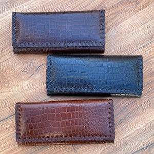 New Customized Women's Anti-theft RFID Blocking Black Crocodile Pattern Genuine Leather Slim <b>Card</b> <b>Holder</b> with Long Phone <b>Wallets</b> - Product Image 4
