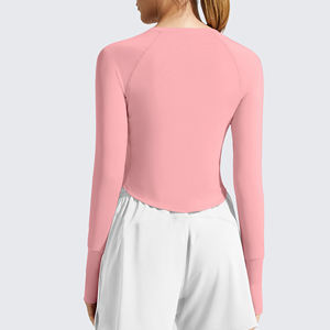 Camiseta de yoga para mujer, de manga larga, elástica, de tela suave, para uso diario, ropa deportiva, camiseta para yoga y gimnasio, top de yoga para mujer - Product Image 2