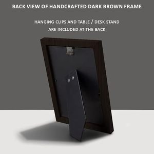 Wall & Table Photo <b>Frame</b> Dark Brown Single Unit <b>with</b> Mat Back Stand Elegant Display <b>Frame</b> for Home Office - Product Image 3