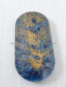 Plateau en résine de qualité supérieure Plateau en résine rectangulaire rond personnalisé Plateau de service à thé - Product Image 5