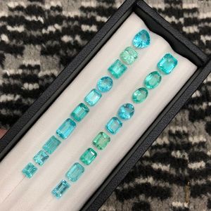 Lote de piedras preciosas de apatita Paraíba facetadas, naturales, azul verdoso, sueltas, para la fabricación de joyas, suministro al por mayor. - Product Image 3