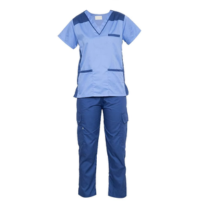 Women <b>Scrub</b> Custom Logo Professionalism Comfortable Buckle Satin Nurse Hospital Uniform Knitted Nursing <b>Scrubs</b> <b>Sets</b> - Product Image 4