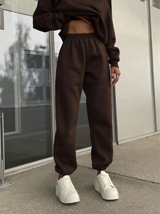women tracksuit fitted cotton polyester fabric zipper jacket jogger <b>pants</b> athletic gym wear sportswear set - Product Image 6