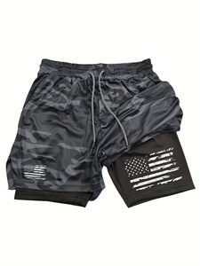 Pantalones Cortos Deportivos para Hombre, Transpirables, Ligeros, Cómodos, de Secado Rápido, para Entrenamiento, Gimnasio, Correr, Color Sólido - Product Image 1