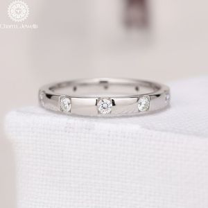Charm Jewells Moissanite Cushion Cut Engagement <b>Ring</b> 925 Silver Rhodium Plated Prong Setting IGI Certified Classic Wedding <b>Ring</b> - Product Image 4