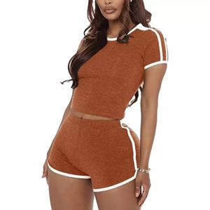 Chándal corto para mujer, ropa de calle de alta calidad, marca famosa, Sexy, informal, acogedor, dos piezas - Product Image 6