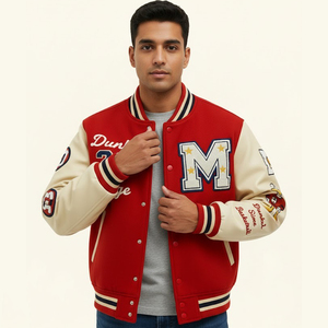 Formal Varsity Jacket Front Logo Breathable Windproof Stand Collar Polyester/Cotton Reflective Customizable Colors Designs Men's - Product Image 5