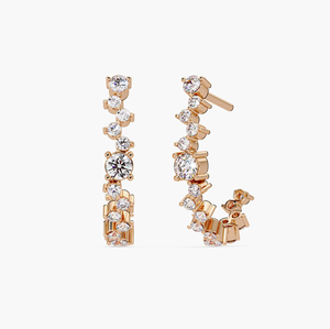 Boucles d'oreilles clous tendance en diamant de laboratoire, couleur F, taille vintage, certifiées IGI, pour femme, bijoux de mode pour fiançailles, usage quotidien, cadeau - Product Image 3