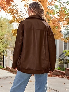 Chaquetas Extra Grandes de Cuero Genuino para Mujer, Chaquetas de Alta Calidad para Mujer, Abrigos de Motocicleta a la Moda al por Mayor, Logotipo Personalizado OEM - Product Image 4