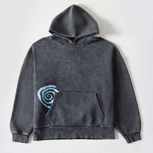 Sudadera con Capucha para Hombre, 100% Algodón, Lavado Ácido, con Bolsillo, Corte Holgado, Anti-Pilling, 500g, Personalizable para Invierno - Product Image 1