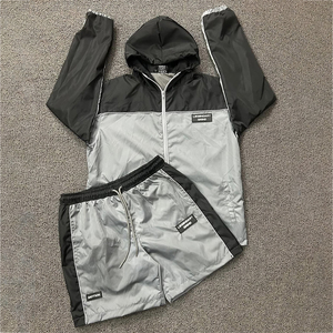 High Quality Custom Logo Jogging <b>Wind</b> <b>Breaker</b> Tracksuit sets Half Zip up Men Oversized Nylon Windbreaker high quality - Product Image 1