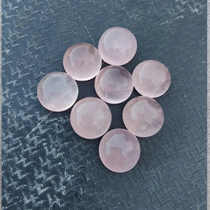 Quartz rose naturel poli et calibré |   Pierre cabochon ronde en vrac pour la fabrication de bijoux, tailles personnalisées disponibles - Product Image 1