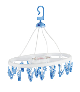 20 Clip Round Clothes <b>Drying</b> <b>Rack</b> With Blue Clips Hook Type Plastic Hanger For Laundry Room Multifunctional Durable Design - Product Image 2