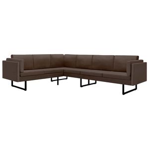 Sofá Modular Grande para Sala de Estar, 100% Poliéster, Madera Marrón y Acero - Product Image 2