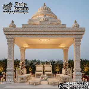 Mandap Élégant à Trois Poteaux, Couleur Personnalisable, en Fibre, Portable, pour Mariages Premium, Mariages en Bord de Mer, Mariages Indiens de Grande Cérémonie - Product Image 5
