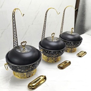 Luxury Gold Stainless Steel Chafing Dish Set with Dome Cover Round Buffet Food Warmer for Wedding Catering Banquet - Product Image 3