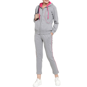 Ensemble de survêtement décontracté pour femme, prix usine fournisseur OEM, 100 % coton tricoté, durable, écologique, respirant, pour l'entraînement hivernal - Product Image 2