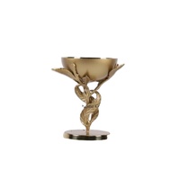 Venta caliente Oud Burner Wax Candle Stick Warmer Gold Finished Round Burner con soporte atractivo Incienso Bakhoor Burner & Holder