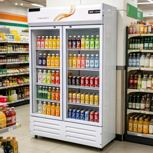 Réfrigérateur vertical à double porte de haute qualité pour la présentation de bières, réfrigérateur à boissons pour supermarché - Vente flash - Product Image 1